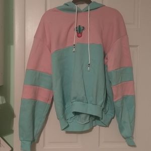 Pink and blue sweatshirt